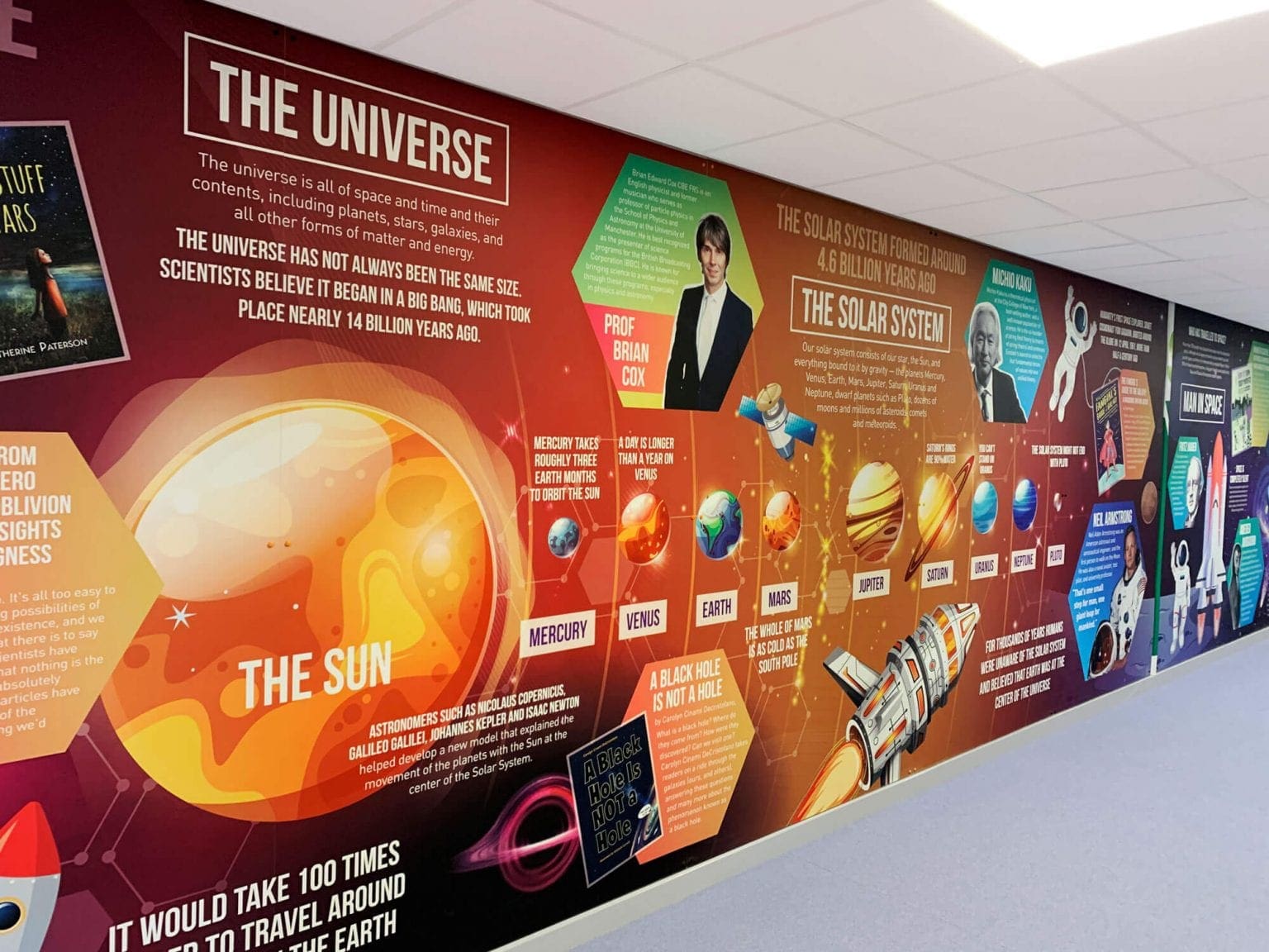School corridor universe wall art